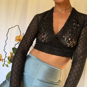 Lace Free People long sleeve top